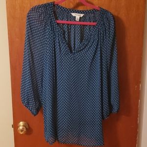 Teal Sheer V-neck Tunic